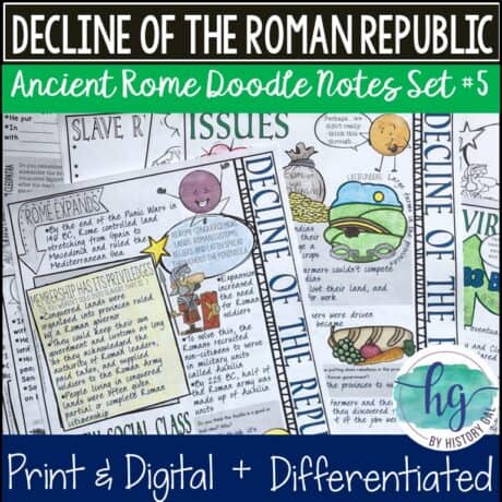 Decline of the Roman Republic Doodle Notes for Ancient Rome (Print and ...
