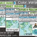 Explorers: English, French, and Dutch Explorer Doodle Notes and Digital ...