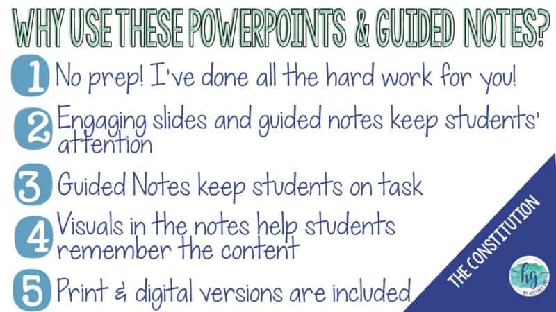 Constitution Doodle Notes and Digital Guided Notes - By History Gal