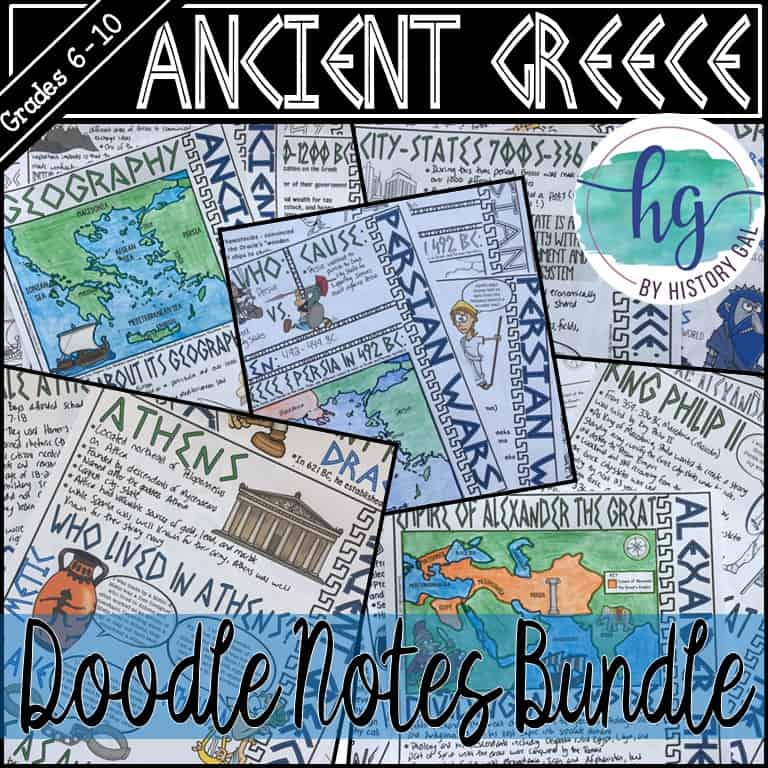 Ancient Greece PowerPoint Lessons and Doodle Notes Bundle