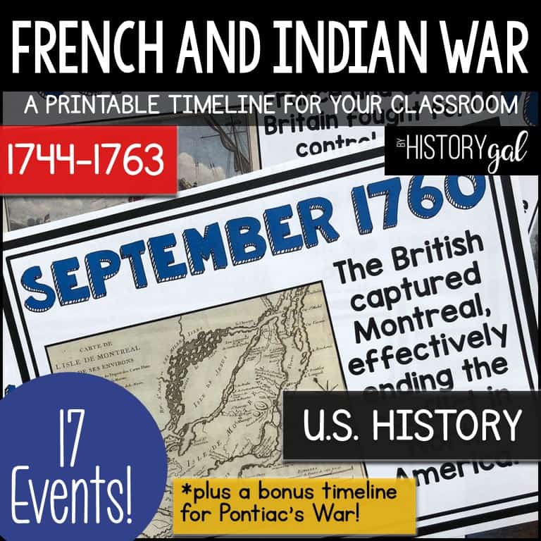 French and Indian War Timeline {A Printable for Your Classroom}