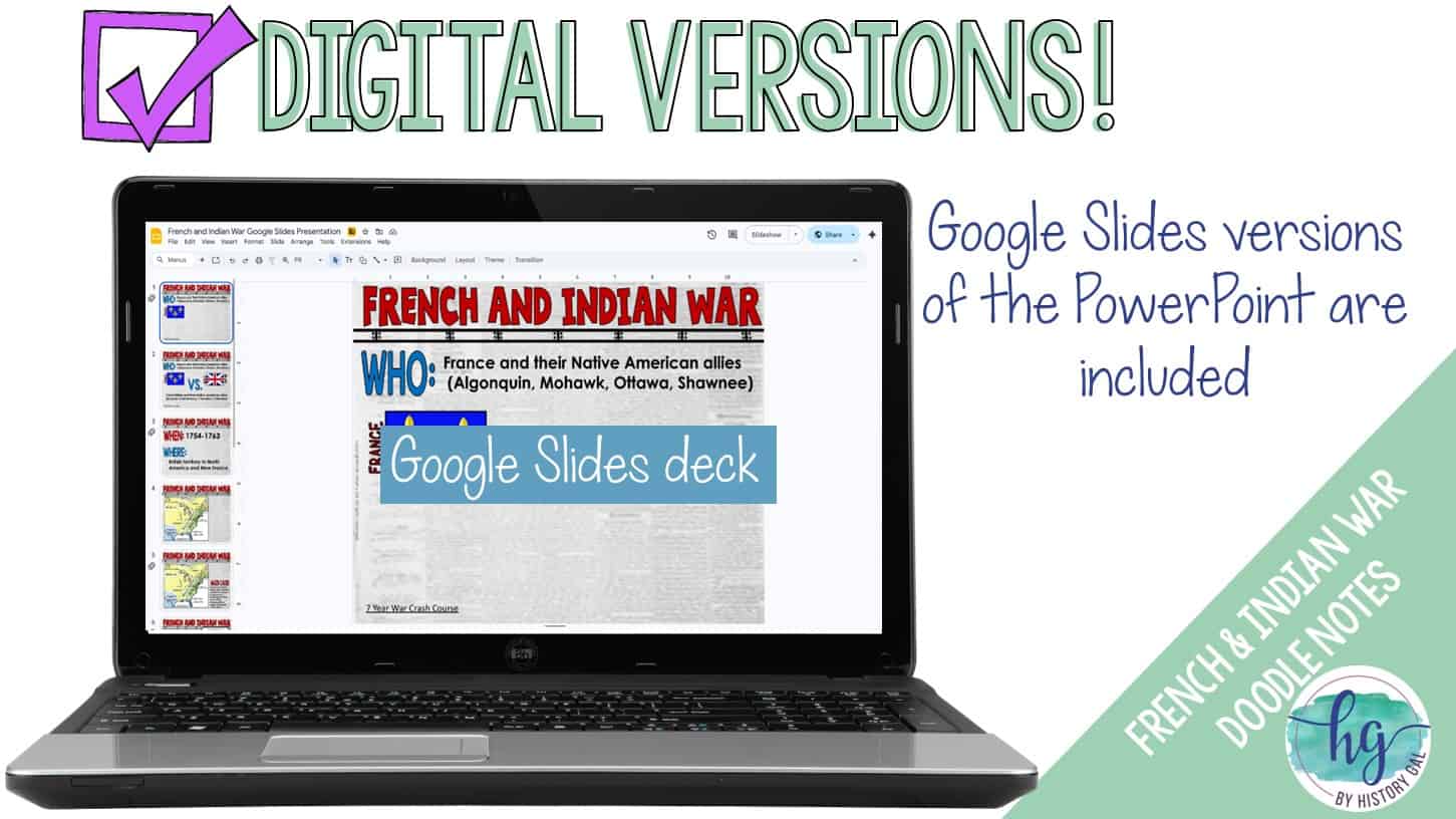 French and Indian War Doodle Notes and Digital Guided Notes - Image 11