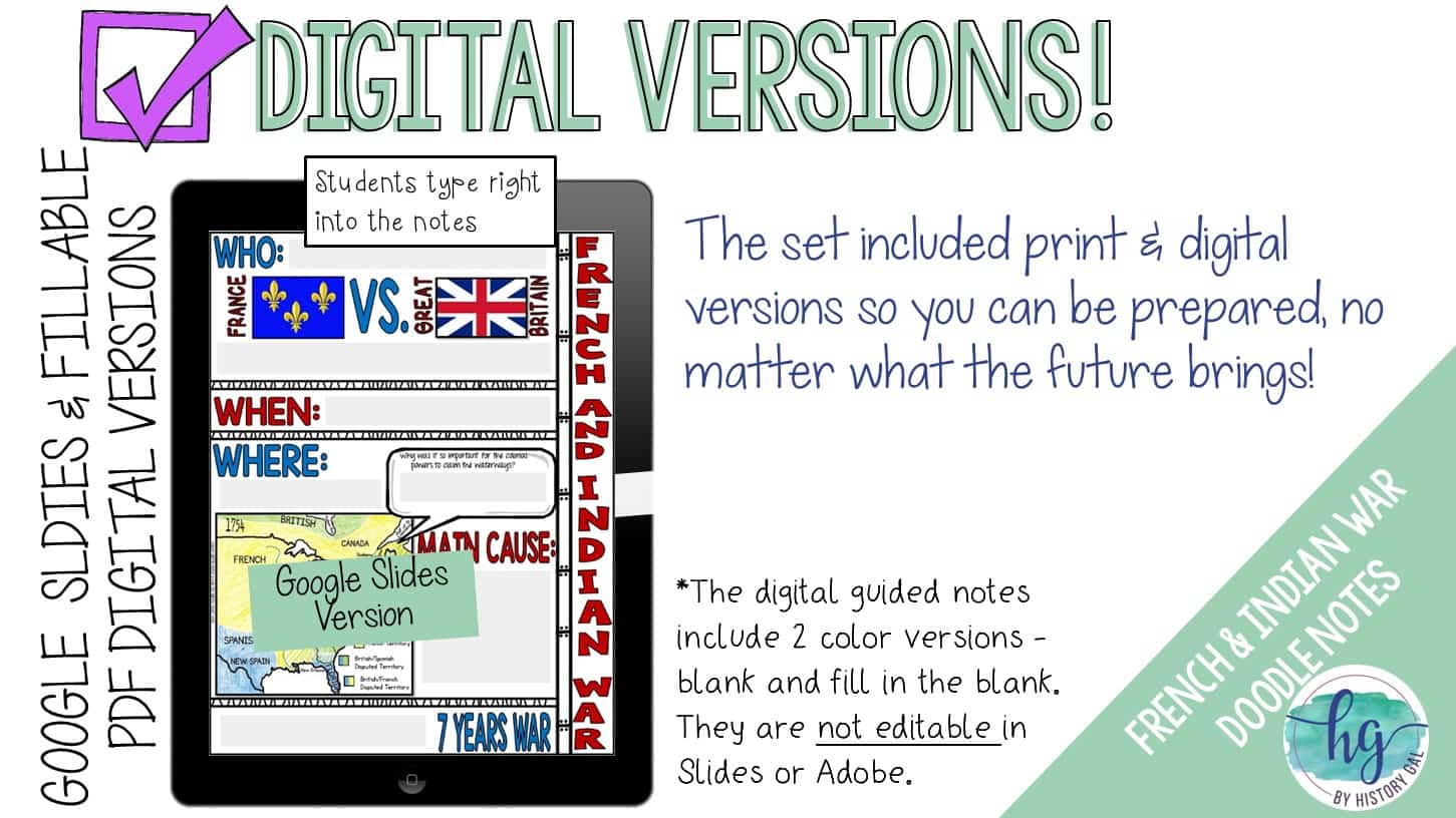 French and Indian War Doodle Notes and Digital Guided Notes - Image 10