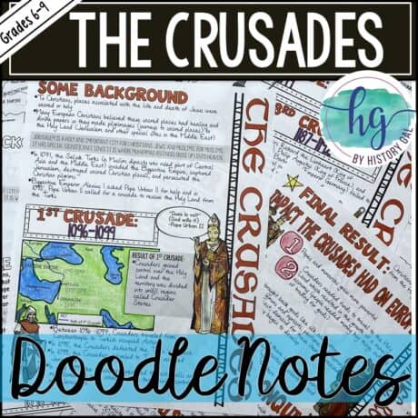 Middle Ages Doodle Notes Set 7 for the Crusades (Print and Digital ...