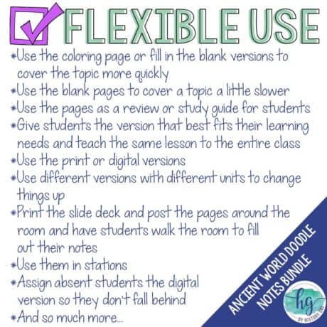 Ancient World Doodle Notes and Digital Guided Notes Bundle (Early River ...