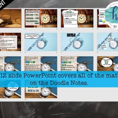 Telling Time in History Doodle Notes and Digital Guided Notes - By ...