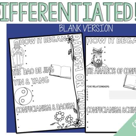 Confucianism and Daoism (Taoism) Doodle Notes and Digital Guided Notes ...