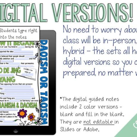 Confucianism and Daoism (Taoism) Doodle Notes and Digital Guided Notes ...