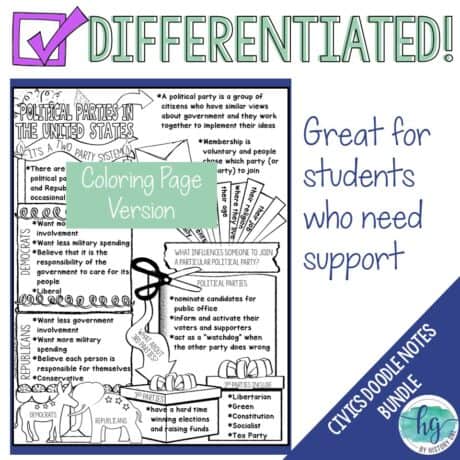 Civics Doodle Notes and Digital Guided Notes Bundle - By History Gal