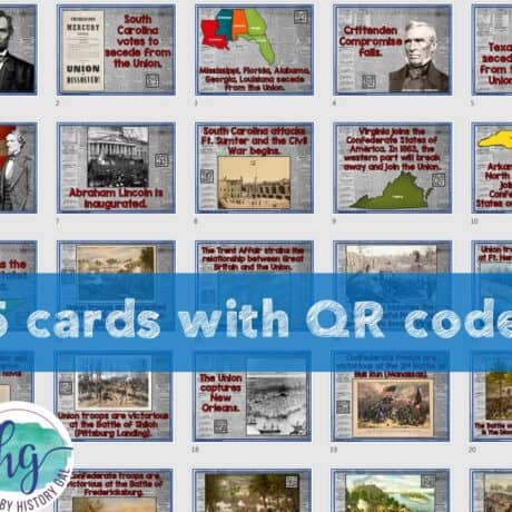 Civil War Timeline Activity (With and Without QR Codes) - By History Gal