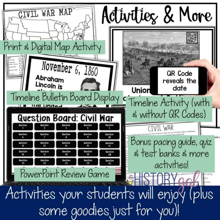 Civil War Unit Bundle of PowerPoints, Doodle Notes, Map Activity & More ...