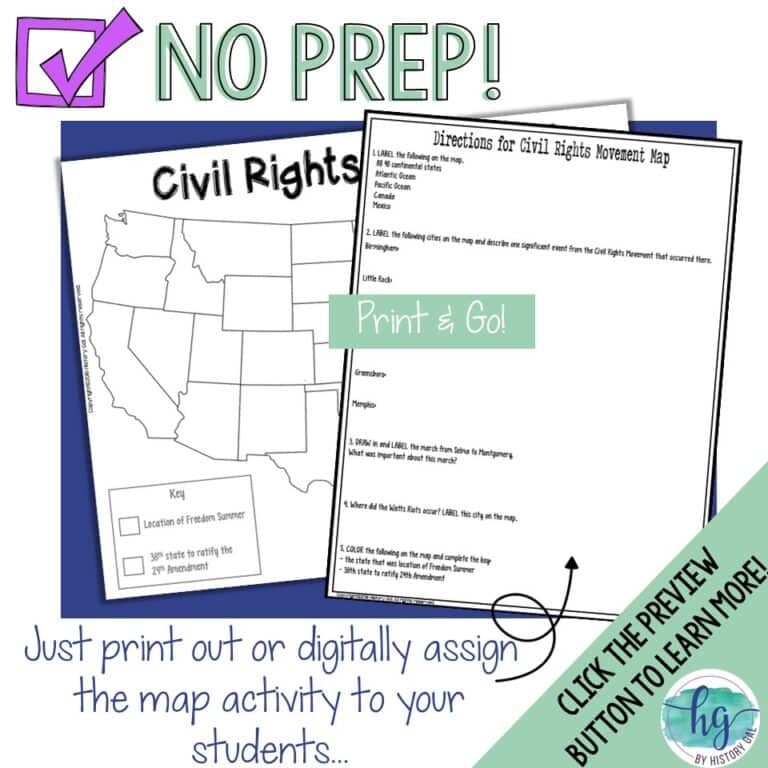 Civil Rights Movement Map - By History Gal