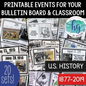 U.S. History 1877-Present Timeline Printable Bundle for Bulletin Boards