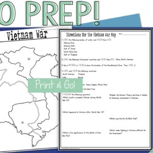 Vietnam War Map Activity - By History Gal