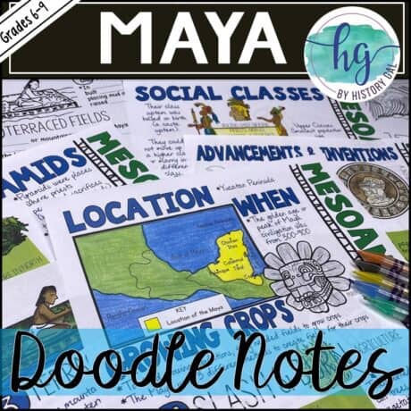 Mesoamerica Aztecs Doodle Notes Lesson - By History Gal