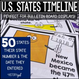 U.S. States Timeline for Bulletin Boards
