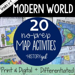 Modern World History Map Activities Bundle (Print and Digital)