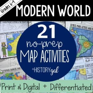 Modern World History Map Activities Bundle (Print and Digital)