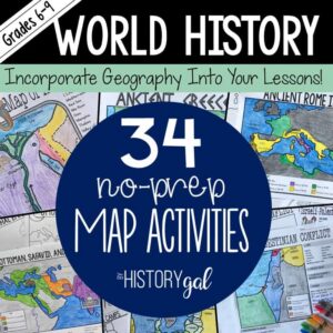 World History Map Activities Bundle for Ancient & Modern World Lessons