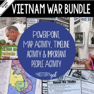 Vietnam War Bundle for US History w/ Teaching Slides, Student Notes & Activities