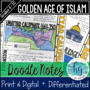 Golden Age of Islam Doodle Notes w/ Umayyad & Abbasid Caliphates